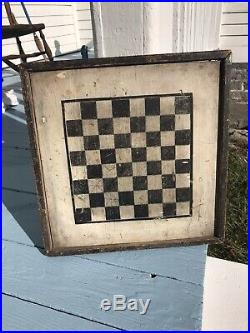 Early Antique Checkers Game Board Original Paint Country American Folk Art NICE