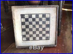 Early Antique Checkers Game Board Original Paint Country American Folk Art NICE