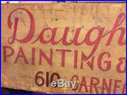 Early Hand painted wooden Sherwin Williams Painter trade sign Carnegie folk art