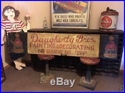 Early Hand painted wooden Sherwin Williams Painter trade sign Carnegie folk art