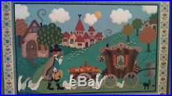 Early Original Folk Art Painting by Donna Moses California Artist 1984