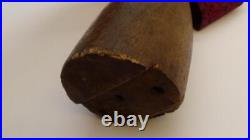 Early Primitive Folk Art Wooden Bedpost Doll Figure w Dress Original Old Paint