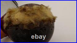 Early Primitive Folk Art Wooden Bedpost Doll Figure w Dress Original Old Paint