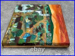 El Salvador Rommel L South American Naive Folk Art Oil Painting Spanish Village