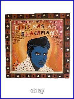Elvis Presley Large Folk Art Painting Outsider Art Signed Jack In Denver