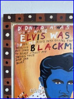 Elvis Presley Large Folk Art Painting Outsider Art Signed Jack In Denver