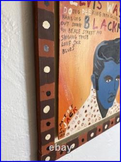 Elvis Presley Large Folk Art Painting Outsider Art Signed Jack In Denver