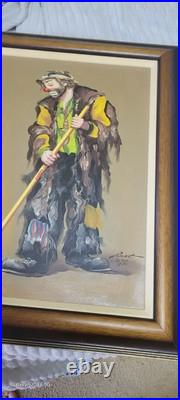 Emmett Kelly Jr. Oil On Canvis 1/100 1994 16x20, framed 21 x 25 Weary Willie