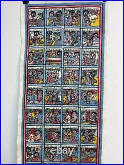 Ethiopian Folk Art Oil On Canvas, Story Of Queen Of Sheba & King Solomon