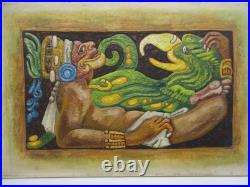 FELIPE ISLAS Mexican Embossed Oil Painting Signed (Unframed) 16 X 24