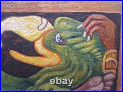 FELIPE ISLAS Mexican Embossed Oil Painting Signed (Unframed) 16 X 24