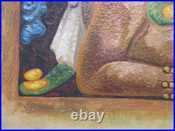 FELIPE ISLAS Mexican Embossed Oil Painting Signed (Unframed) 16 X 24
