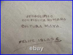 FELIPE ISLAS Mexican Embossed Oil Painting Signed (Unframed) 16 X 24