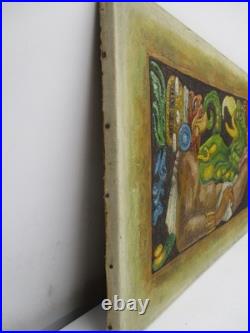 FELIPE ISLAS Mexican Embossed Oil Painting Signed (Unframed) 16 X 24