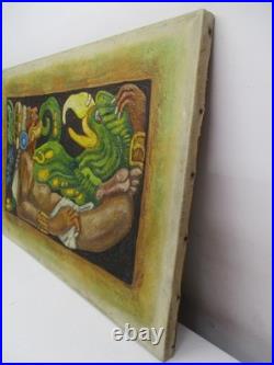 FELIPE ISLAS Mexican Embossed Oil Painting Signed (Unframed) 16 X 24