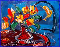 FLOWERS VASE ART Painting on canvas IMPRESSIONIST ART BTV