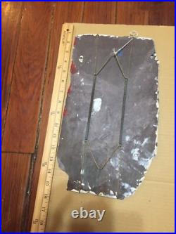 FOLK ART New Orleans Outsider Flag Sign by Simon painting on Slate Signed