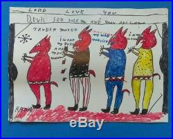 FOUR DEVILS! Outsider Abstract Folk Art Blues R A MILLER