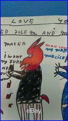 FOUR DEVILS! Outsider Abstract Folk Art Blues R A MILLER