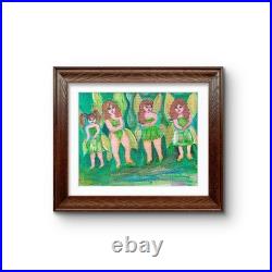 Fairies Of All Sizes Original Expressionism Acrylic Abstract Canvas 11x14