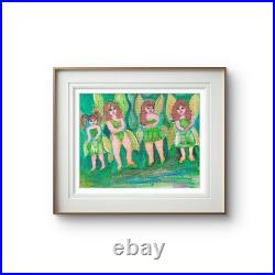 Fairies Of All Sizes Original Expressionism Acrylic Abstract Canvas 11x14