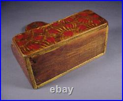 Fancy Paint Decorated Grain Painted Wall Box Candle Box Folk Art