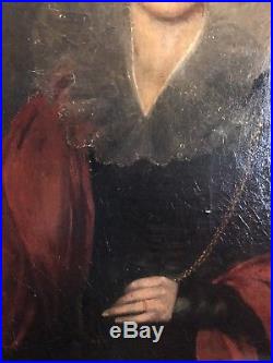 Fantastic 19th C Folk Art Portrait Painting Young Beautiful Woman of NOBILITY