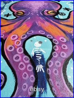 Faris Art Octopus Trouble 16x20 Neo Expressionism Artwork on Canvas