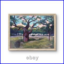 @FearlessPaints Landscape Camping Tree 18x24 Canvas Fine Art Original Painting