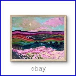 @FearlessPaints Mountain Farmland Landscape 16x20 Canvas Original Painting