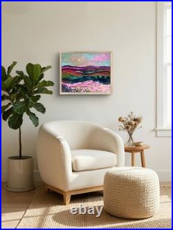 @FearlessPaints Mountain Farmland Landscape 16x20 Canvas Original Painting
