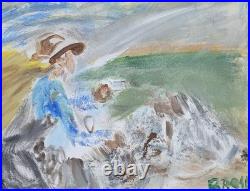 Figurative Abstract Expressionist Art Painting, Cowgirl
