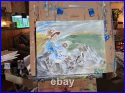 Figurative Abstract Expressionist Art Painting, Cowgirl