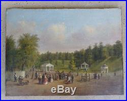 Fine Americana 19c Folk Art Painting W African American Frm Prominent Ny Gallery