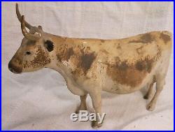 Fine Antique American Folk Art Carved And Painted Cow