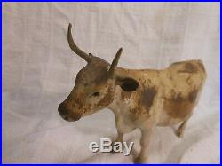 Fine Antique American Folk Art Carved And Painted Cow
