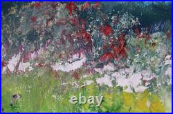 Fine Mid Century Folk Art Haitian Ox Oil Painting Signed Illegible