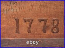 Folk Art Americana Revolutionary War Molly Pitcher Relief Carved Wood Painting