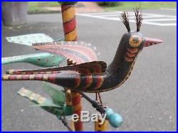 Folk Art Bird Tree, hand-carved and painted by H. Michener