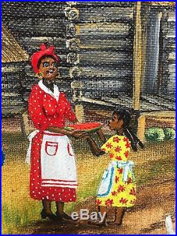 Folk Art Black Americana Painting By Artist Almarie Pittman Little. Signed
