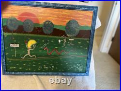 Folk Art By Benny Carter Title (THE RACE IS ON) 1st painting of 2000