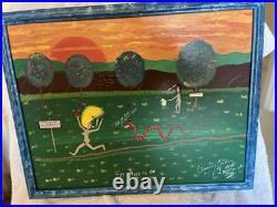 Folk Art By Benny Carter Title (THE RACE IS ON) 1st painting of 2000