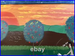 Folk Art By Benny Carter Title (THE RACE IS ON) 1st painting of 2000