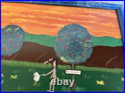 Folk Art By Benny Carter Title (THE RACE IS ON) 1st painting of 2000