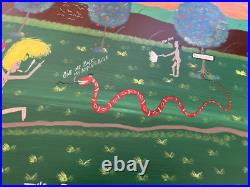 Folk Art By Benny Carter Title (THE RACE IS ON) 1st painting of 2000