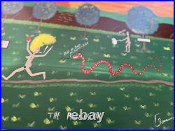 Folk Art By Benny Carter Title (THE RACE IS ON) 1st painting of 2000