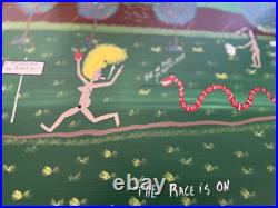 Folk Art By Benny Carter Title (THE RACE IS ON) 1st painting of 2000
