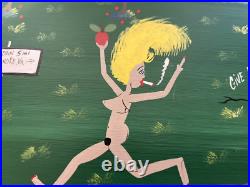 Folk Art By Benny Carter Title (THE RACE IS ON) 1st painting of 2000