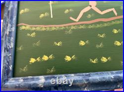 Folk Art By Benny Carter Title (THE RACE IS ON) 1st painting of 2000