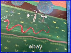Folk Art By Benny Carter Title (THE RACE IS ON) 1st painting of 2000